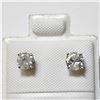 Image 1 : 14K White Gold Diamond Stud .70 Carat (I1-2) Solitaire Earrings Set Made in Canada -Appraised Value 
