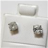 Image 3 : 14K White Gold Diamond Stud .70 Carat (I1-2) Solitaire Earrings Set Made in Canada -Appraised Value 