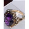 Image 4 : 14K Yellow Gold 2.8 Carat Solitaire Amethyst with .15 carat Side Diamonds - ESTATE ITEMS