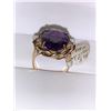 Image 5 : 14K Yellow Gold 2.8 Carat Solitaire Amethyst with .15 carat Side Diamonds - ESTATE ITEMS