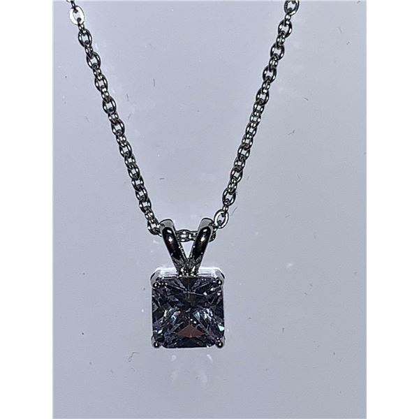 Princess Cut 1.0 Carat Solitaire .925 Pendant & Chain Set