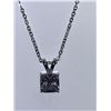Image 1 : Princess Cut 1.0 Carat Solitaire .925 Pendant & Chain Set