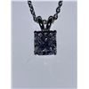 Image 2 : Princess Cut 1.0 Carat Solitaire .925 Pendant & Chain Set