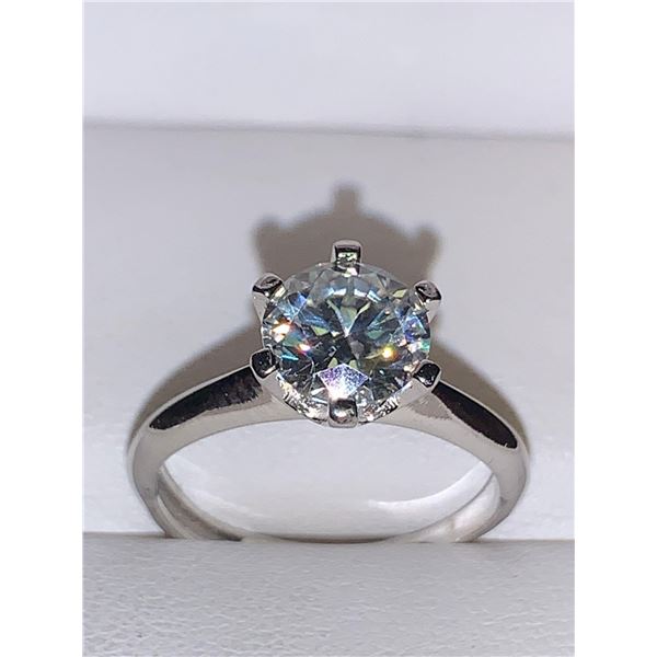 3 Carat Moissanite VVS Solitaire Ring Ladies .925 Silver