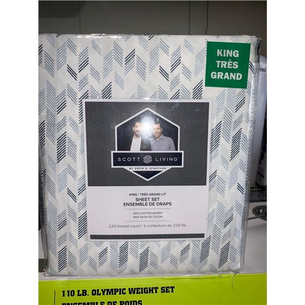 Scott Living King Size 220 Thread Count 100% Cotton Sateen