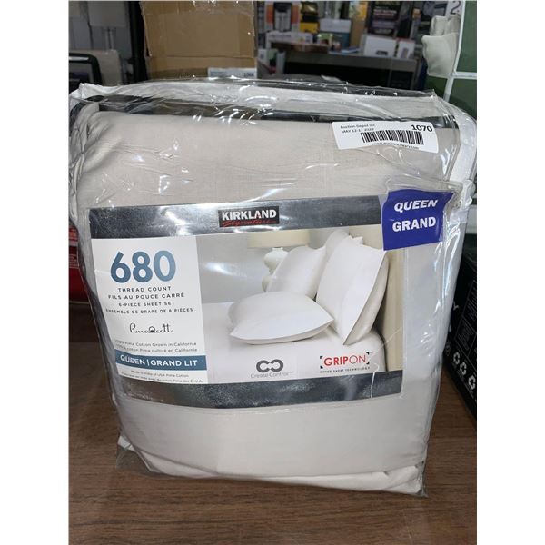 Kirkland 680Thread Count 6 Pc Sheet Set Queen Size