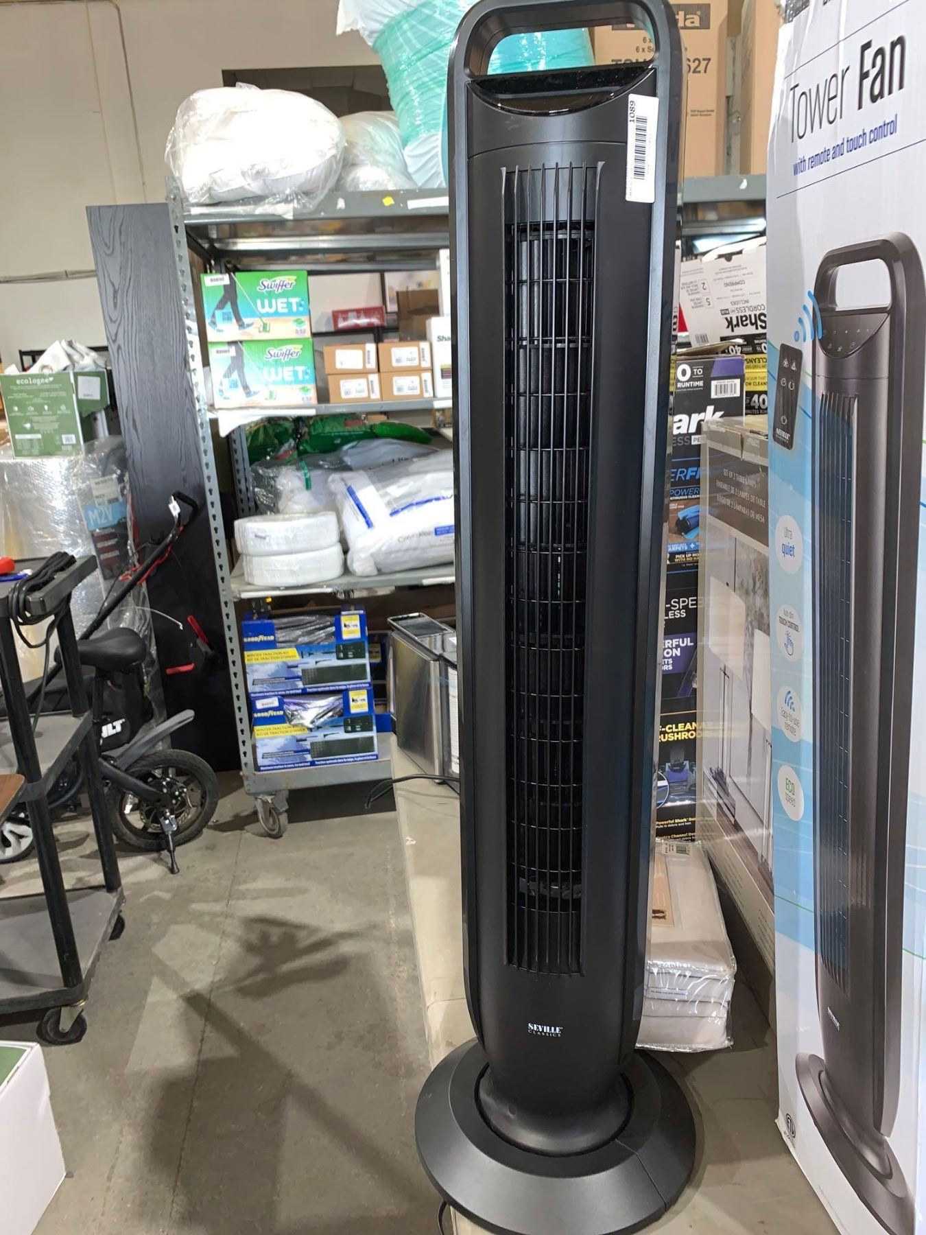 Seville Classics Ultra Slimline Tower Fan w/ Remote & Touch Control Out of box