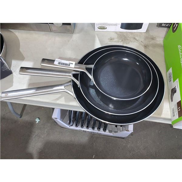 Blue Diamond Triple Steel Skillet Set, 3-piece - Induction Friendly