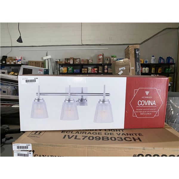 Covina Bathroom Vanity Light - 3 Lights - Glass - Chrome