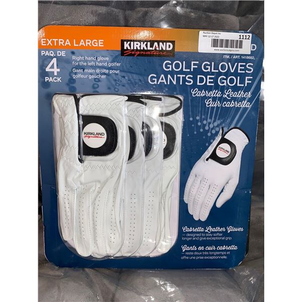 Kirkland Extra large 4 Pack Golf Gloves Right Hand Cabretta Leather