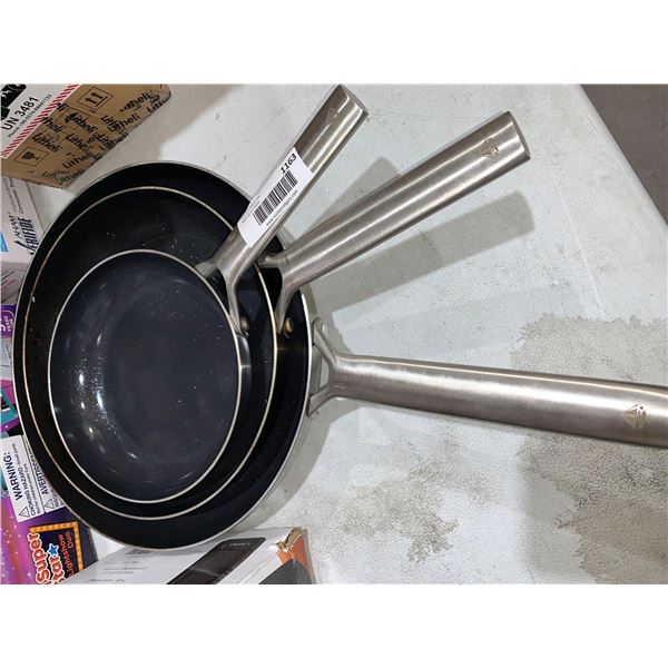 Blue Diamond Triple Steel Skillet Set, 3-piece - Induction Friendly