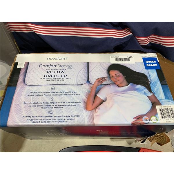 NovaForm Comfort Grande Plus Gel Memory Foam Pillow Queen Size