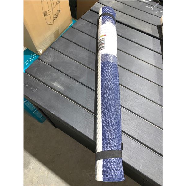 Patio Rug Reversible 3ft x 5ft Davidson Stripe Aqua / Navy