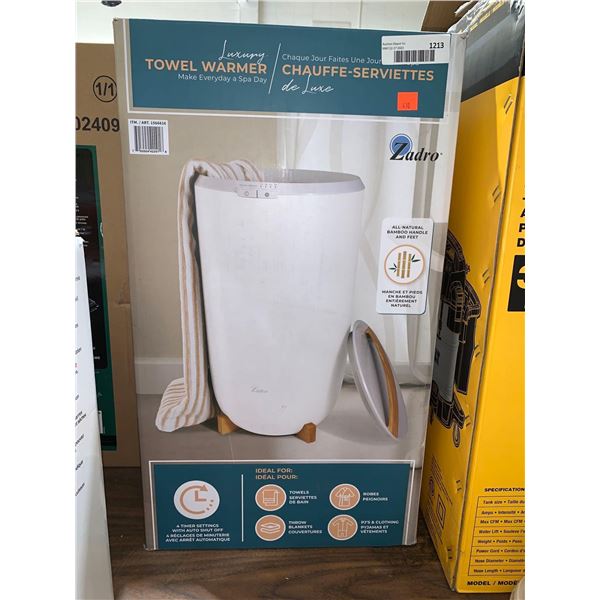 Zadro Ultra Large Luxury Bucket-Style Towel Warmer with Auto Shut Off and 4 Timer Settings for Bathr