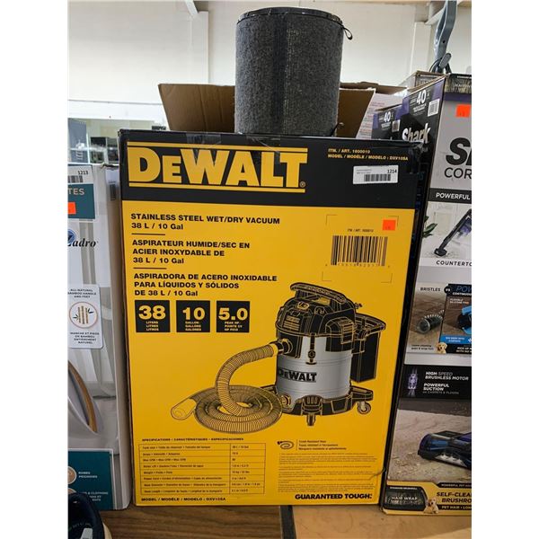 DeWalt Stainless Steel Wet/Dry Vacuum 38L