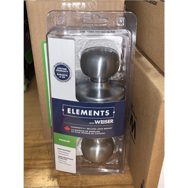 Weiser Elements Fairfax Passage / Hall & Closet Satin Chrome Door Handle