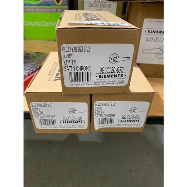 Weiser Elements Dummy Satin Chrome Door Handle LOT of 3