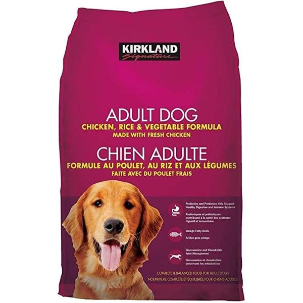 Kirkland Adult Dog food - Chicken & rice with Vegetables 18.4Kg