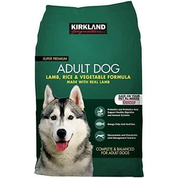 Kirkland Adult Dog Lamb & Rice Dry Dog Kibble - 18.14Kg - 3 Split Bags