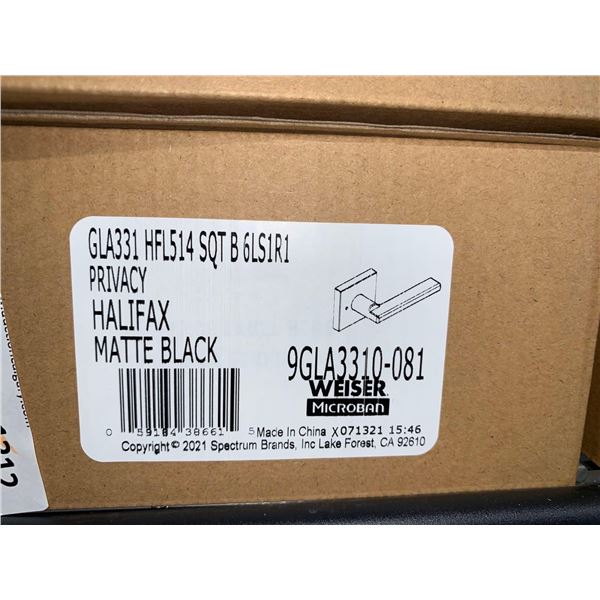 Weiser Halifax Privacy Door Handle - Matte Black