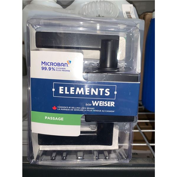 Weiser Elements Passage Door Handle - Black/Brown - Lot of 1