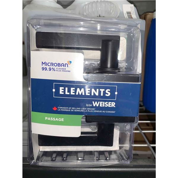 Weiser Elements Passage Door Handle - Black/Brown - Lot of 1