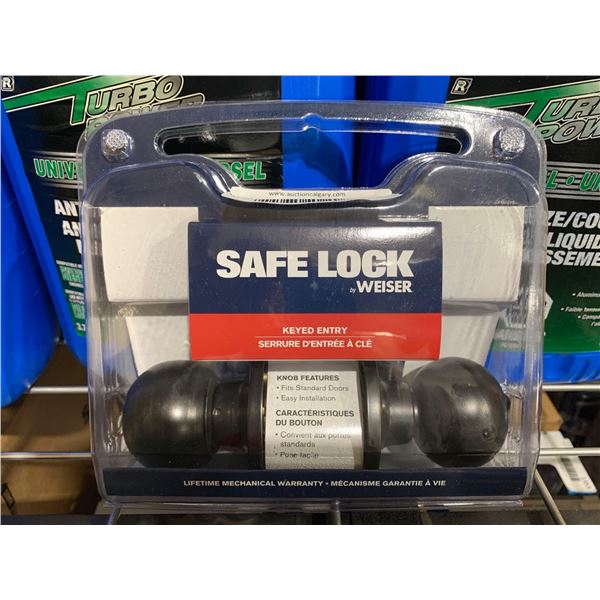 Weiser Safe Lock Keyed Entry Door Handle - Black/Brown - Lot of 1