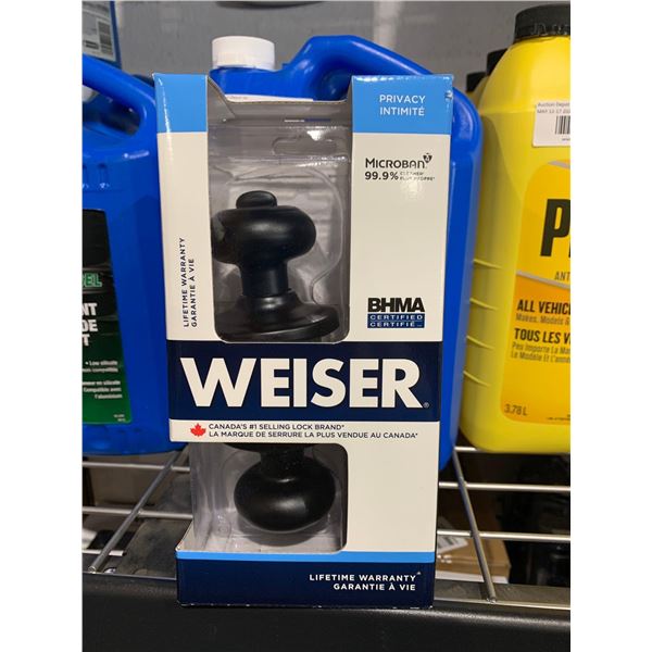 Weiser Privacy Door Handle - Black/Brown - Lot of 1