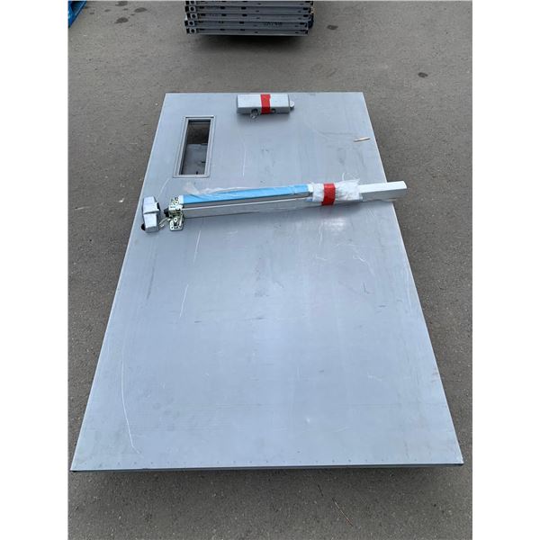 NEW - Metal Fire Rated Door Comes with Handle & Closure As Seen in Photo 4' W x 7' H - FR- 90 Min