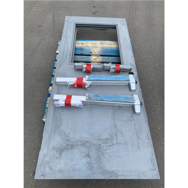 NEW - Metal Fire Rated Door Comes with Handle & Closure As Seen in Photo  3' W x 7' H