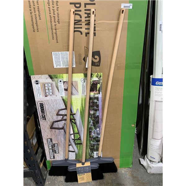Lot of 3 Kind Angled brooms