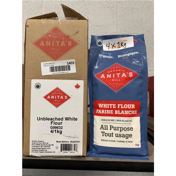 Anita's Organic Mill White Flour 4x1Kg