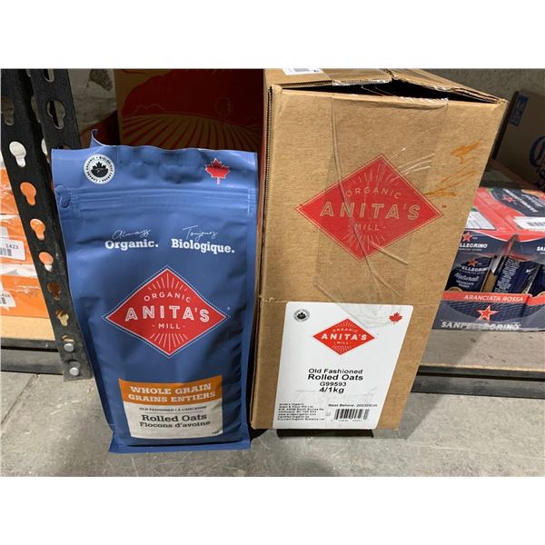 Anita's Organic Mill Whole Grain Old Fashioned Rolled Oats 4x1Kg