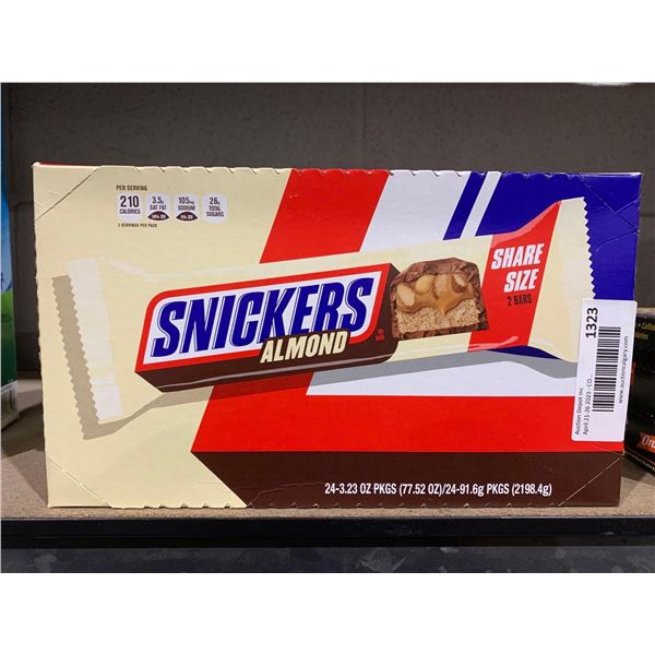 Snickers Almond Share Size Chocolate Bars - 24x 91.6g
