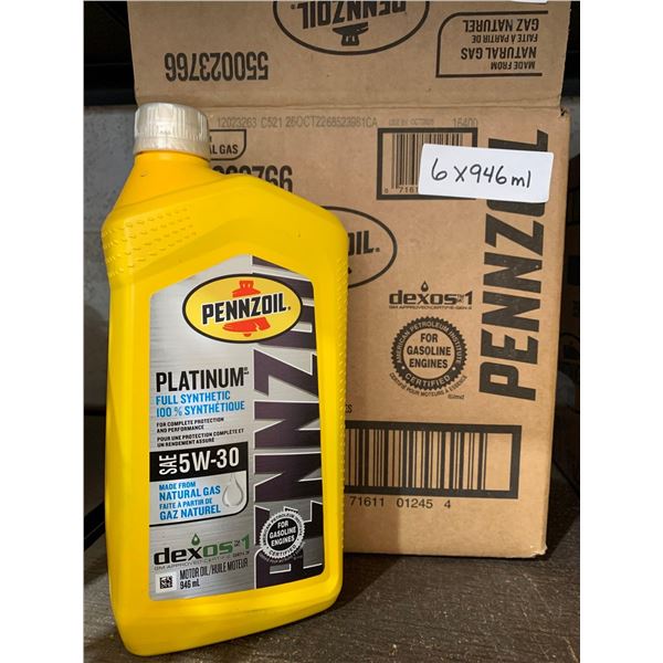 Pennzoil Platinum SAE 5W-30 Full Synthetic Motor Oil 6x946ml