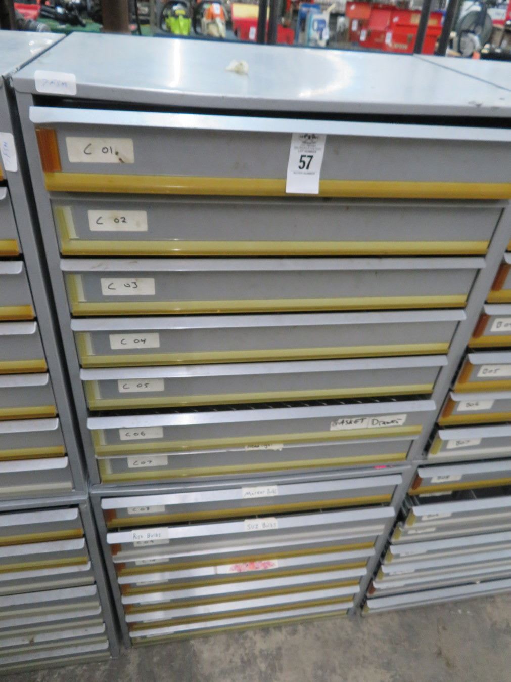 Grey Metal 14 Drawer Sorting Storage