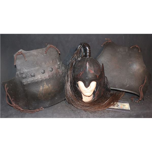 ZZ THE LAST AIRBENDER EARTH ARMY HELMET CHEST AND BACK ARMOR SCREEN USED ALL MATCHING 16