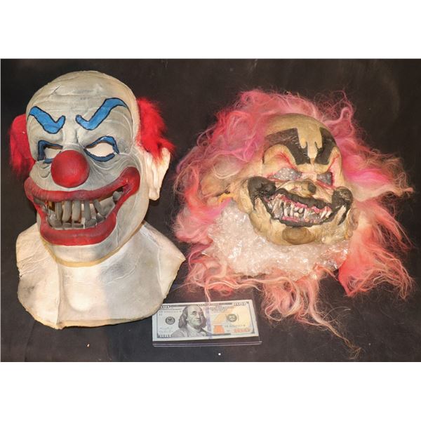 INSANE CLOWN POSSE ICP SCREEN USED CREEPY CLOWN MASKS LOT OF 2