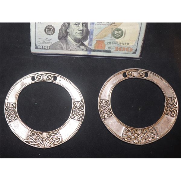 HAMLET 1990 RENAISSANCE MATCHED PAIR OF METAL FIBULA JEWELRY 8