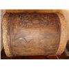 Image 3 : APOCALYPTO MAYAN DRUM WITH BASE HAND CARVED WOOD AND LEATHER