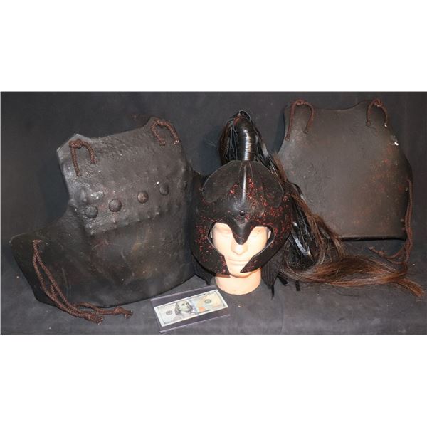 ZZ THE LAST AIRBENDER EARTH ARMY HELMET CHEST AND BACK ARMOR SCREEN USED ALL MATCHING 2