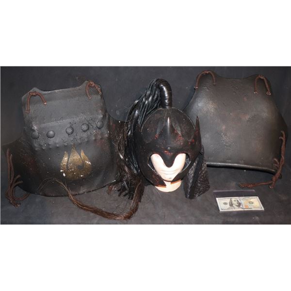 ZZ THE LAST AIRBENDER EARTH ARMY HELMET CHEST AND BACK ARMOR SCREEN USED MATCHING 5