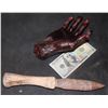 Image 1 : APOCALYPTO MAYAN DAGGER AND BLOODY SEVERED HAND SCREEN USED LOT 2