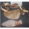 Image 2 : KNIVES CAVEMAN PRIMORDIAL STONE IN FUR LEATHER SHEATH E