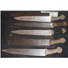 Image 2 : KNIVES VIKING HERO SWORDS METAL AND WOOD W/ LEATHER SHEATHS LOT OF 5