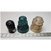 Image 1 : 3 Glass insulators, colored