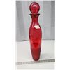 Image 1 : Tall red glass vase/decanter - Made in Spain, 21"H