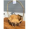 Image 1 : Large hand crafted willow basket - good condition 15" diameter