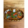 Image 1 : Wood hand painted tray - Beautiful detail 17 1/2"