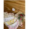Image 2 : Assortment of 6 colorful crocheted & other hand stitched doilies